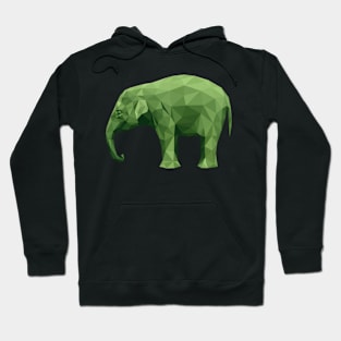 Low Poly Green Elephant Hoodie